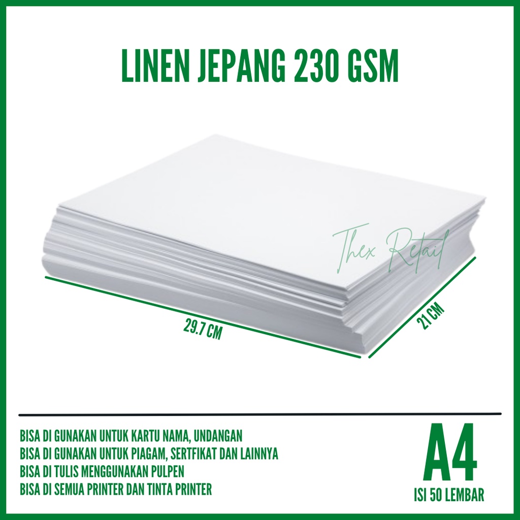 Kertas Sertifikat Linen A4 isi 50 lembar / Kertas Sertifikat A4 Linen