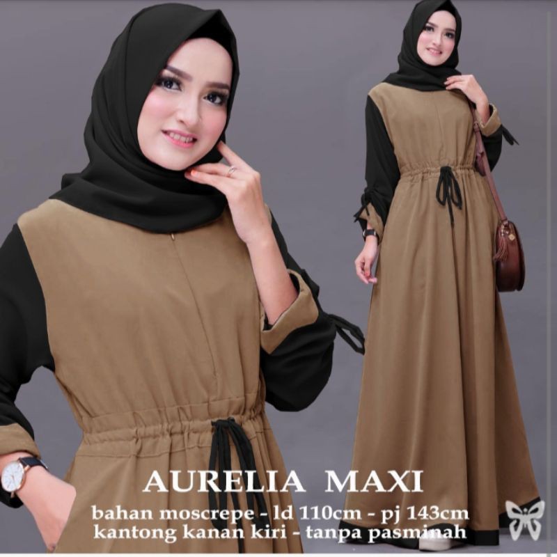 Baju Pesta Wanita Muslim Kondangan Brukat Mewah Elegan Gaun Muslimah Terbaru 2021 2022 Maxy Kembar L