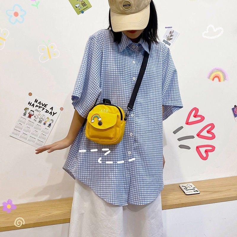 Tas Selempang Perempuan Slingbag Cewek / Tas Musim Panas Kanvas Tas Pinsel Korea Kasual Kecil / Tas Slempang Wanita Casual