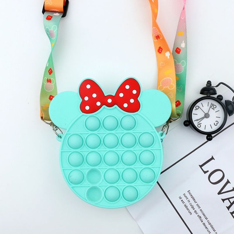 Tas slempang anak pop it rubber jelly / sling bag lucu impor / TAS POP IT ANAK LUCU