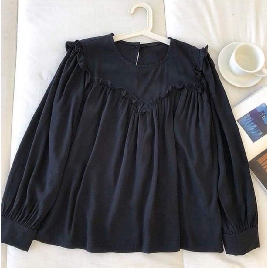 BEFAST - ZEC OOTD Wanita Blouse DAZYU / Made Top Blouse / Lolla Blouse/ Blouse Wanita Tangan Panjang