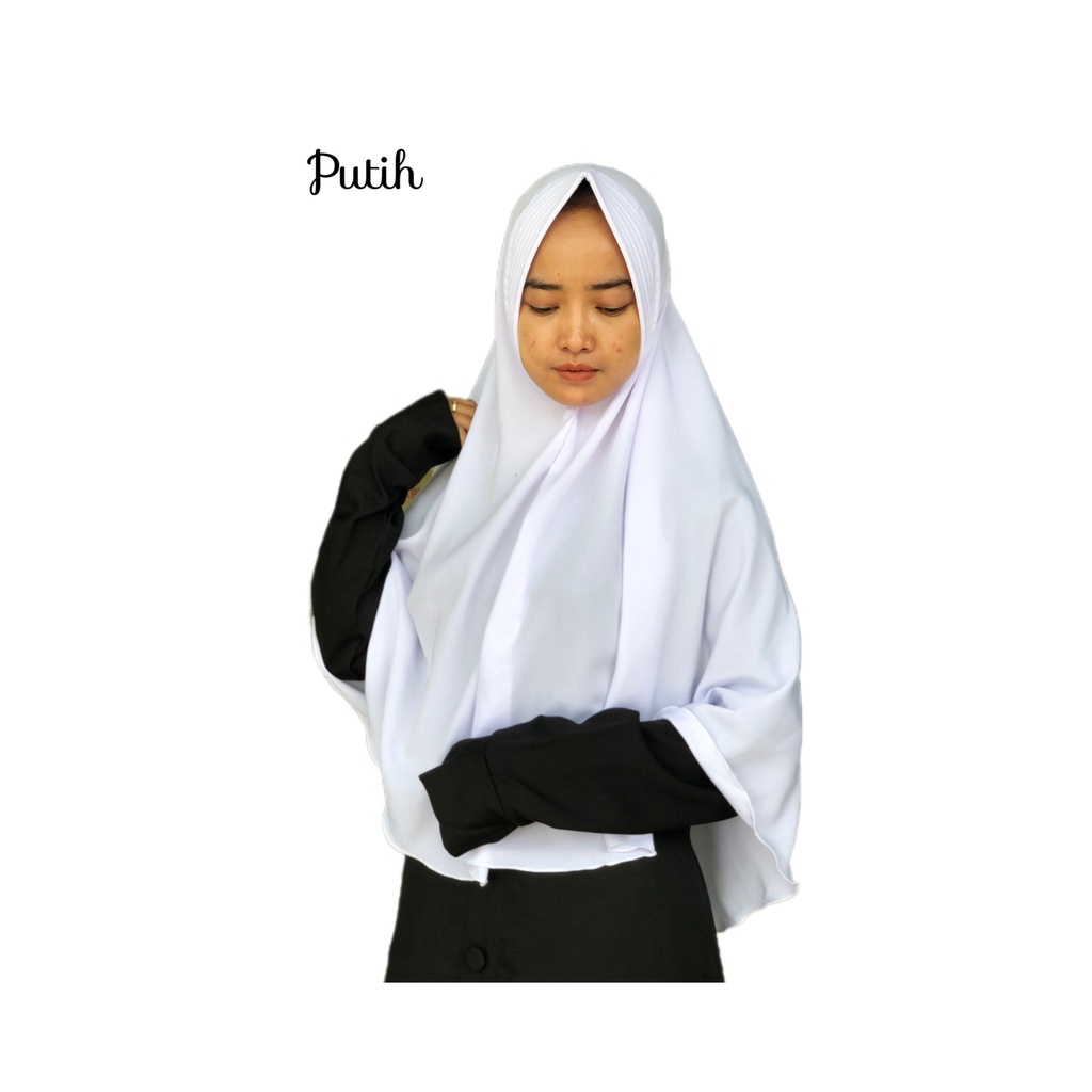 Khimar Jumbo hijab khimar jumbo per jilbab wolfis antem kerudung instant instan-jumbo putih
