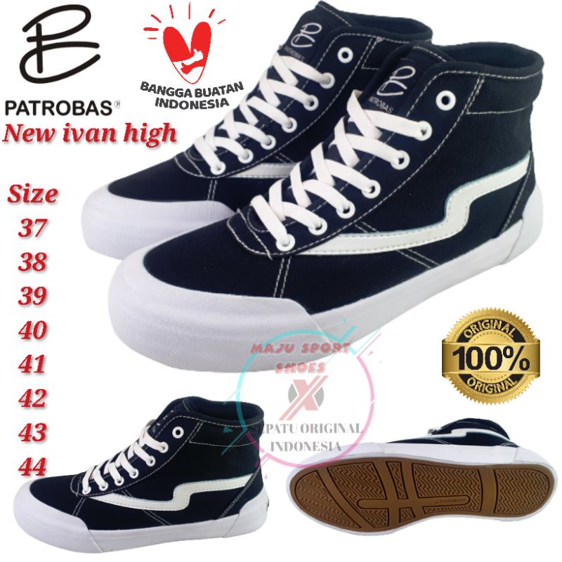 PATROBAS NEW IWAN HIGH BLACK WHITE - SEPATU PATROBAS TINGGI ORIGINAL / SEPATU SNEAKERS