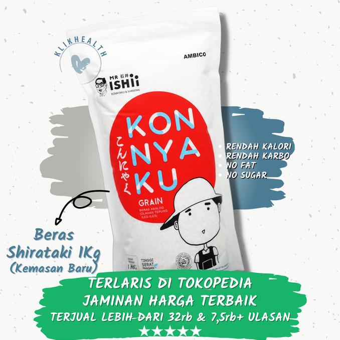 

Promo Awal tahun Shirataki rice low carbs / beras shirataki kemasan 1000gr / 1KG Promo Awal tahun