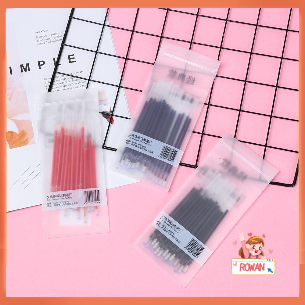 R-flower 20 / 50 / 100 PCs / Lot Isi Ulang Pulpen Gel 0.5mm Tinta Hitam Tahan Lama
