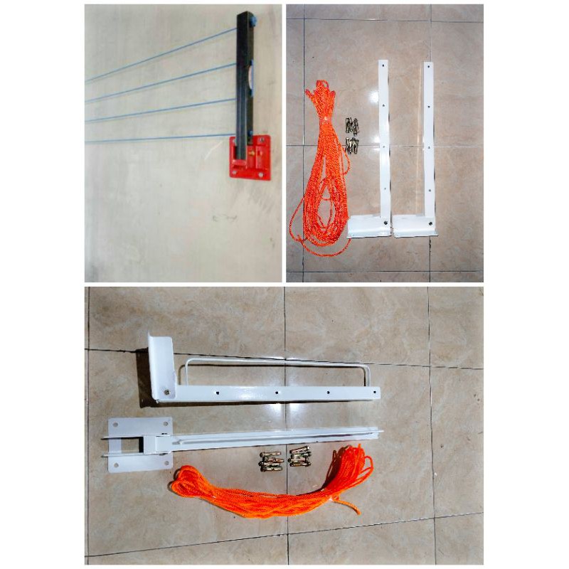 PREMIUM!!!!!...Jemuran Dinding Lipat 4 Baris, Panjang Besi 50cm.. Dari Besi Holo 3x3 Kuat Dan Tebal