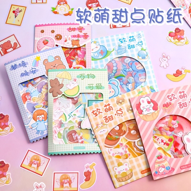 READY - 45pcs STIKER LUCU AESTHETIC DECO PLANNER DIARY SCRAPBOOKING KIYOWO KAWAII GAYA KOREA KARAKTER KARTUN HEWAN PELIHARAAN ANAK PEREMPUAN ORGANIZER DEKORASI CASING LAPTOP HP BOTOL AIR MINUM VIRAL TIKTOK MURAH PVC PAPER PET CUTE BERUANG KELINCI COD