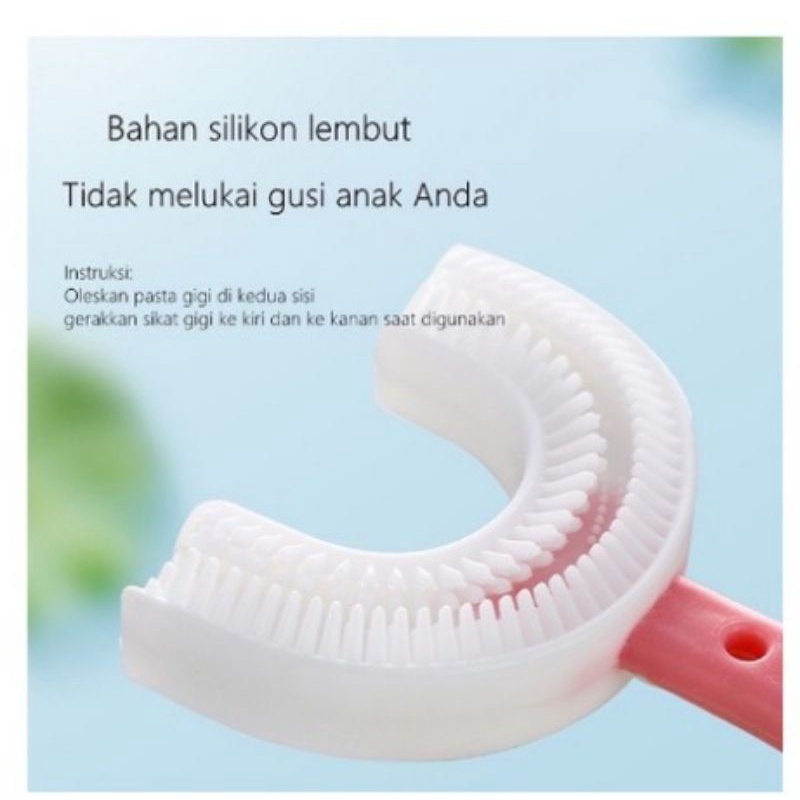 Sikat Gigi Anak Bentuk U Bahan Silikon / Training Toothbrush / Tooth Brush Baby Silicon Type U Sikat Gigi Anak Sikat / Sikat Gigi Silikon Bayi Anak Anak Bentuk U Tooth Brush