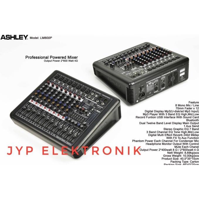 Power Mixer ASHLEY LM800P LM 800P Original ASHLEY LM 800 P