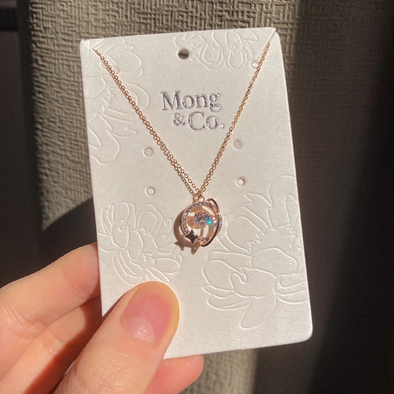 Grosir (SSC) Mong&Co Neptune S925 Dancing Zircon Stone Necklace - Kalung Wanita Silver Sterling 925