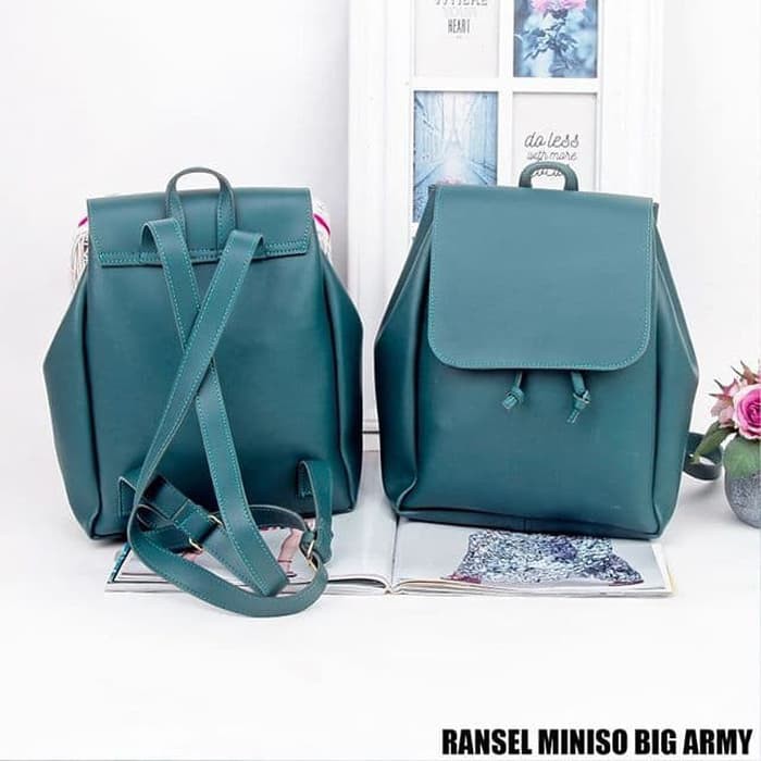 TAS RANSEL TAS WANITA MINISO ARMY - Hijau