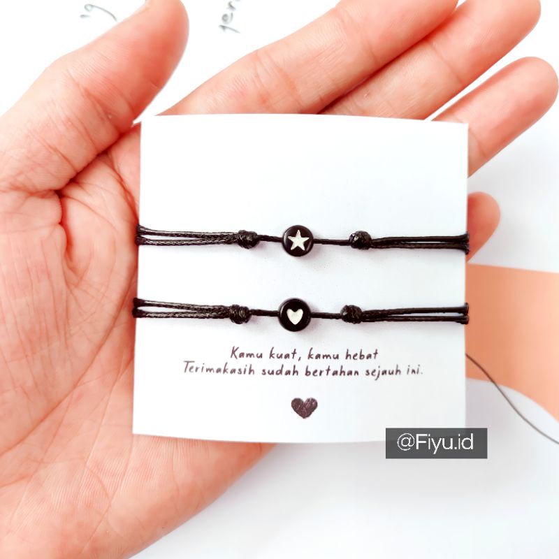 2pcs/1set GELANG COUPLE  MINE &amp; YOURS / GELANG TRIDATU / GELANG MAGNET PREMIUM / BENTUK HATI DAN BINTANG / GIFT
