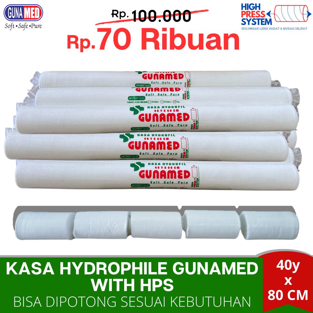 Kasa Hydrophile Roll Gulung Panjang Besar 40y x 80cm Bisa Dipotong Sesuai Kebutuhan GUNAMED High Press System