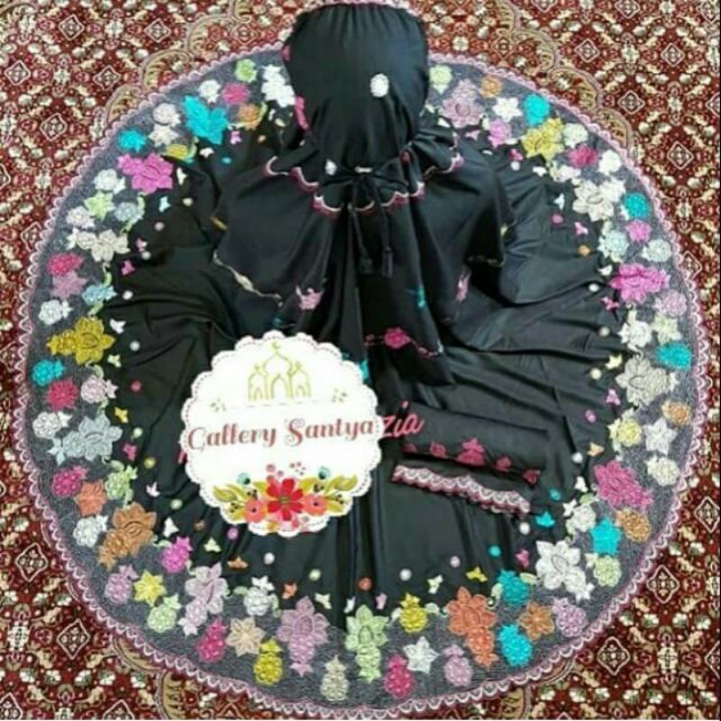 mukena bordir hitam bordir bukittinggi