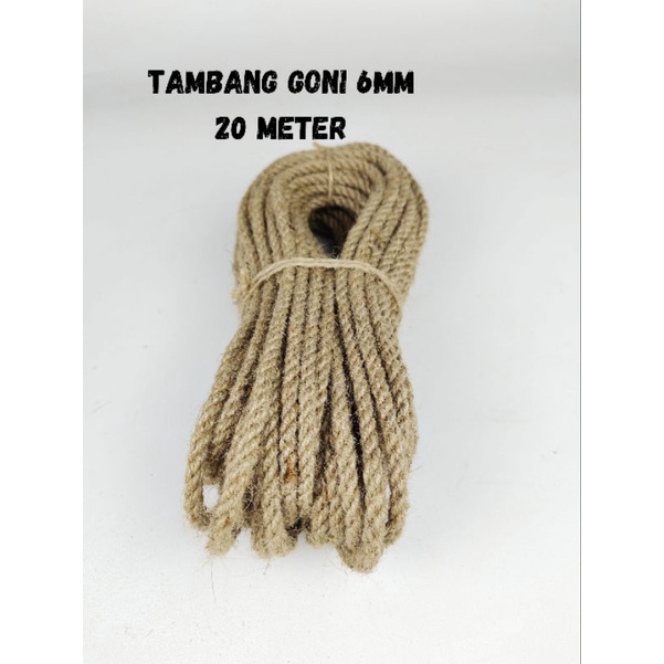 

Tali Tambang Goni 6mm Panjang 20 meter - Tali Rami - Jute - Hemp Rope
