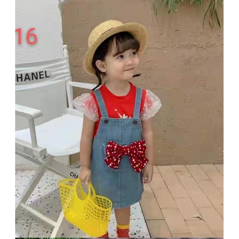 D160 - Overal Jeans Anak Perempuan / Setelan Baju Kodok Unicorn Anak Cewek / Baju Import Anak Peremp