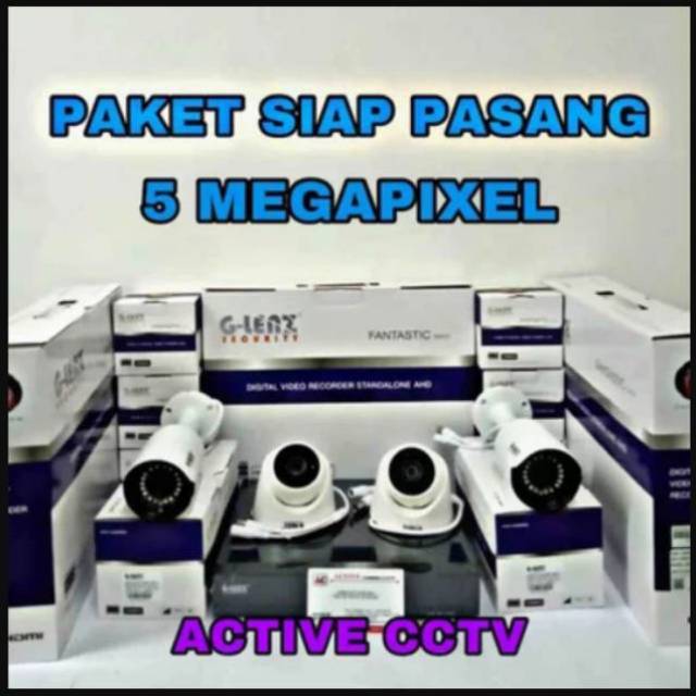 PROMO 5MP PAKET KAMERA CCTV GLENZ 4 CAMERA FULL HD 5 MP MEGAPIXEL 2560 P 4 CH CHANNEL 2560P MURAH