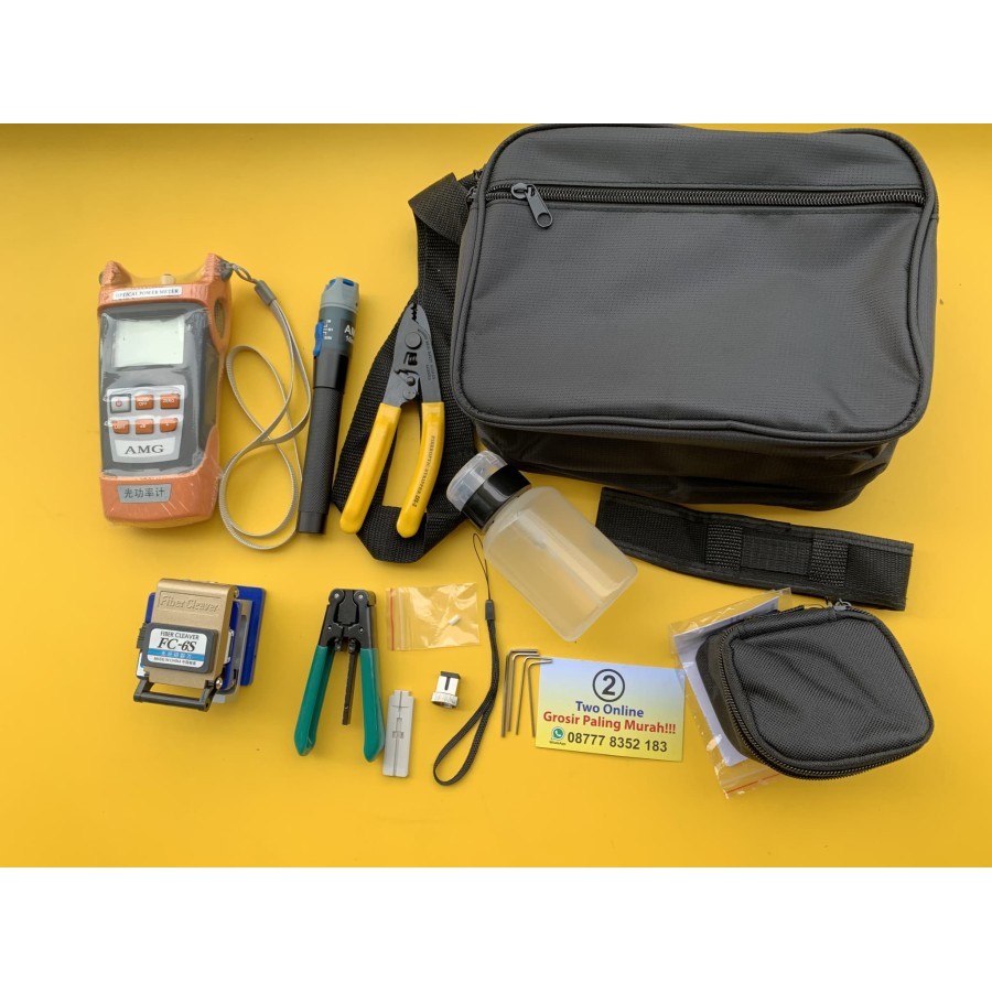 FTTH Tool Kit SET Lengkap OPM VFL Cleaver FO Fiber Optik Toolkit TAS