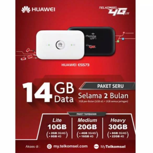 MIFI Modem 4G Huawei E5573 MODEM WIFI FREE T-SEL 14GB UNLOCK ALL OPERATOR