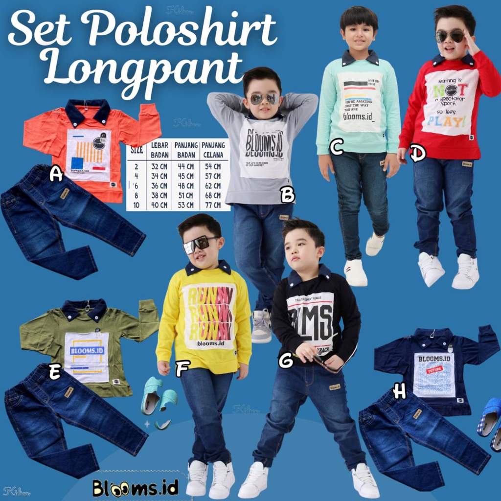 Setelan anak Polo Tshirt Bloom