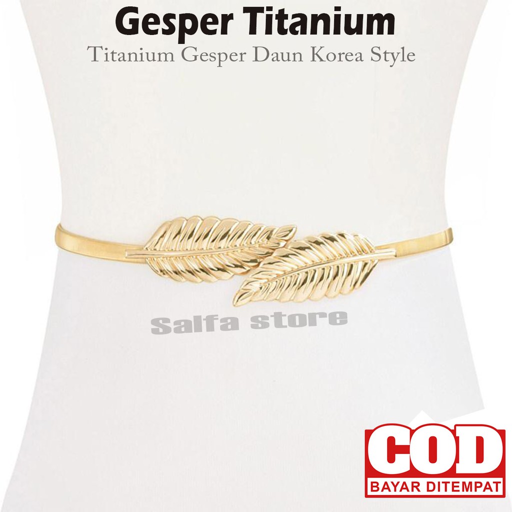 Gesper Per Wanita Elastis/Ikat Pinggang Rantai Daun/Sabuk Per Buat Pinggang