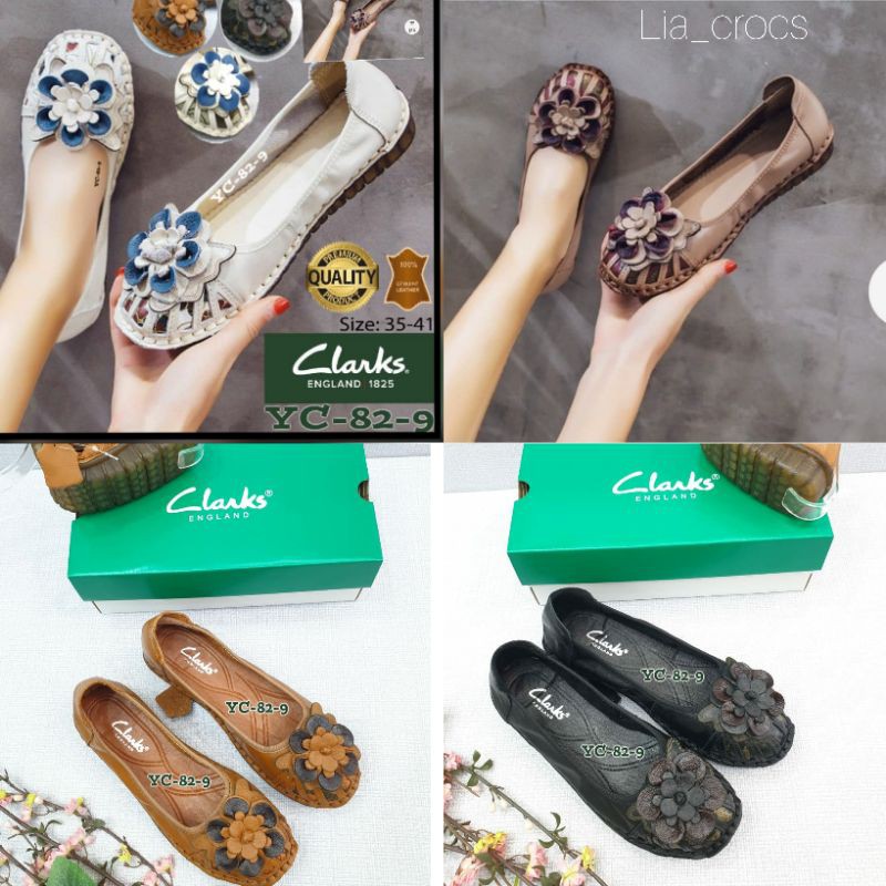 CLARKS FLAT FLOWER BUNGA 817 / SEPATU CLARKS / SEPATU Clarks WANITA