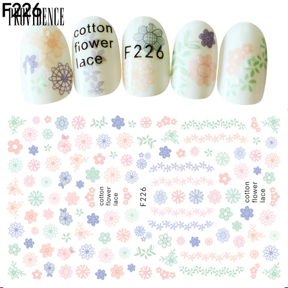 Providence 1 Sheet Flower Leaves Design Nail Art Stickers Decals Tips DIY Manicure Decor