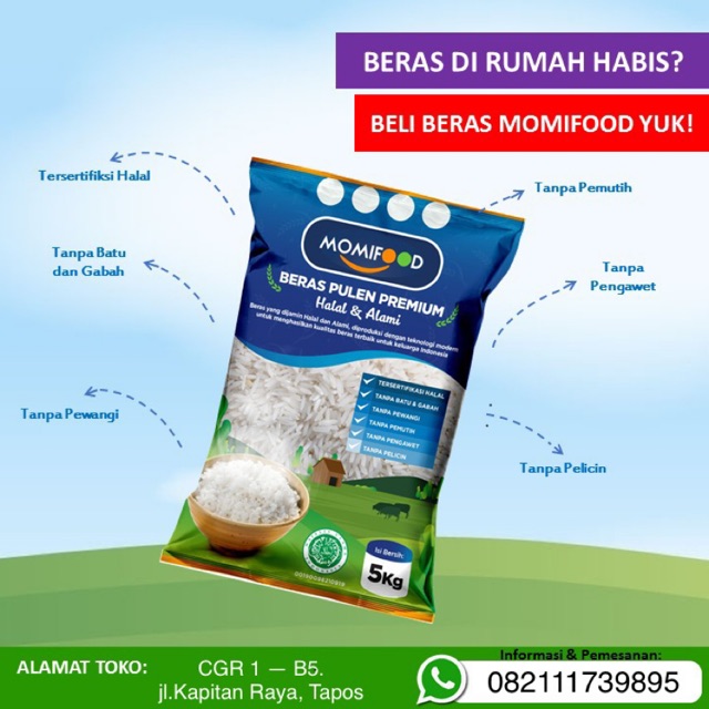 

Beras Pulen Premium Halal 5kg Momifood