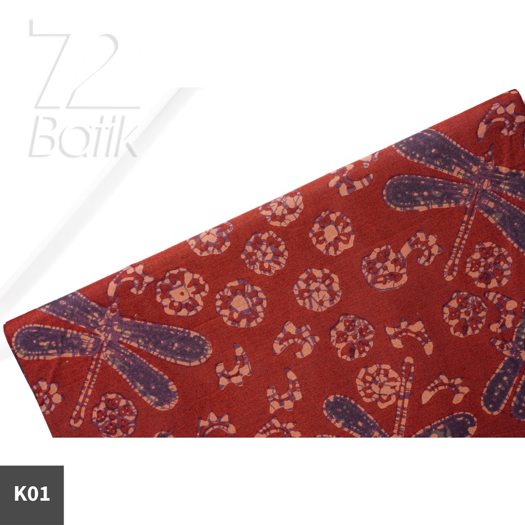 KAIN BATIK PREMIUM Bahan Katun Motif Capung Warna Cream 721647 Cap 72 Jarik Jarit Samping Kebat Panjang Batik Katun Modern Premium Bahan Seragam Batik Pernikahan Kantor Keluarga Murah Kamen Jadi Batik Bali Lembaran