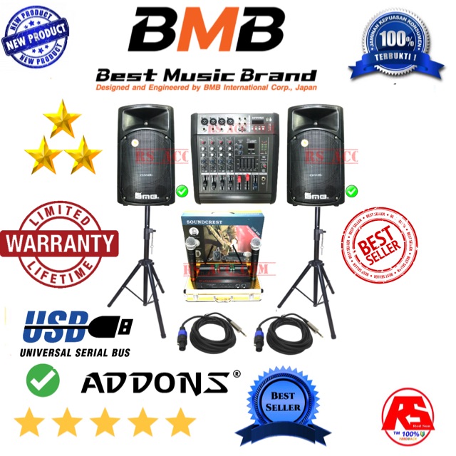 PAKET SOUND SYSTEM PROFESSIONAL BMB 15 INCH ORIGINAL