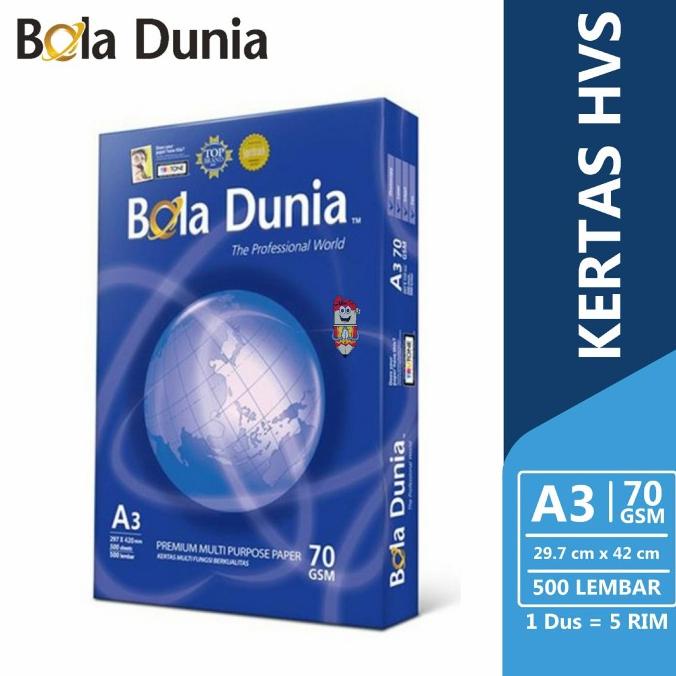 

Kertas HVS A3 Bola Dunia 70 GSM