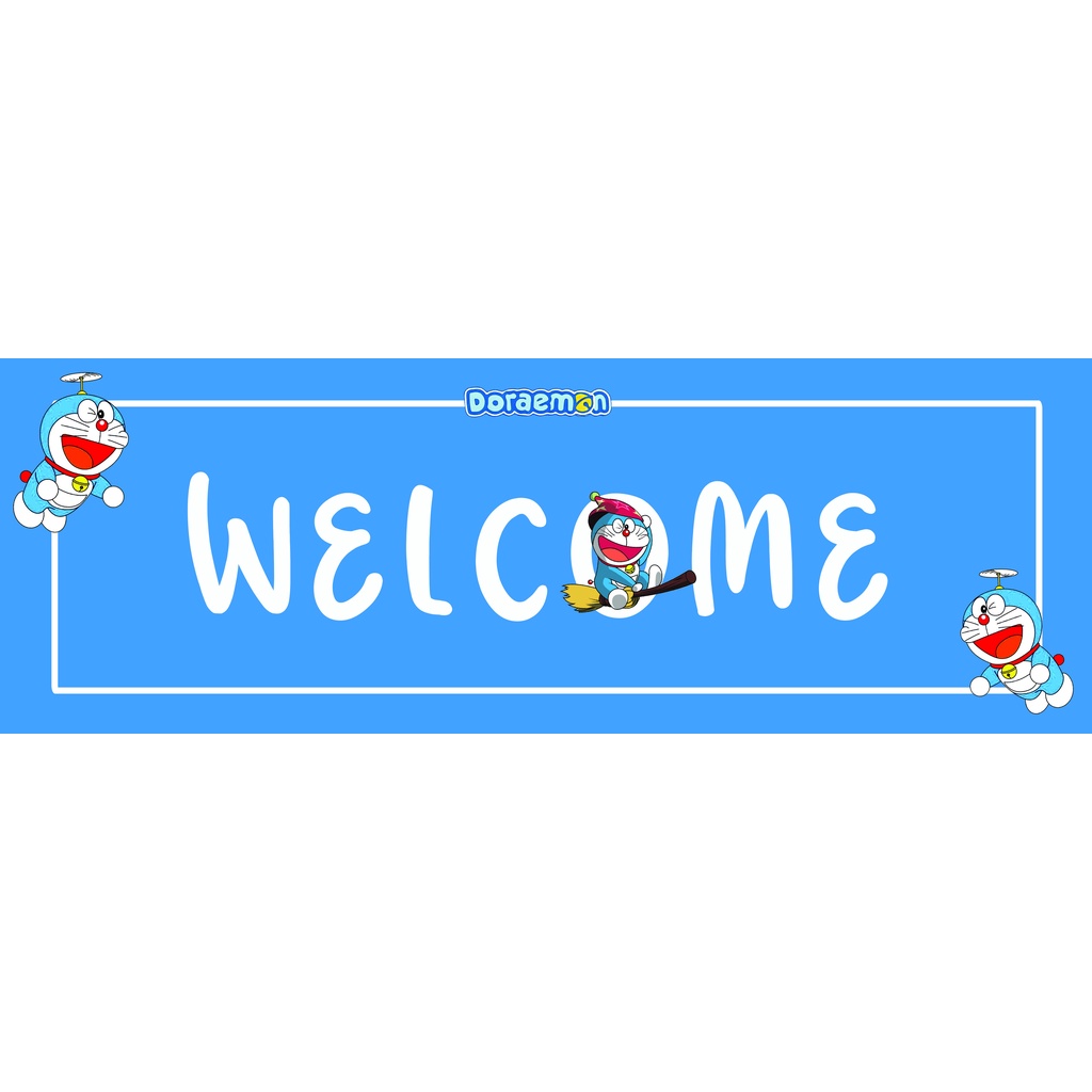 GANTUNGAN PINTU DEPAN RUMAH DORAEMON ASSALAMUALAIKUM, WELCOME, WALL DECOR HIASAN DINDING BISA CUSTOM NAMA DAN KATA KATA LAIN SESUAI KEINGINAN ANDA, MINIMALIS, KARAKTER DORAEMON, GANTUNGAN DORAEMON MANIS