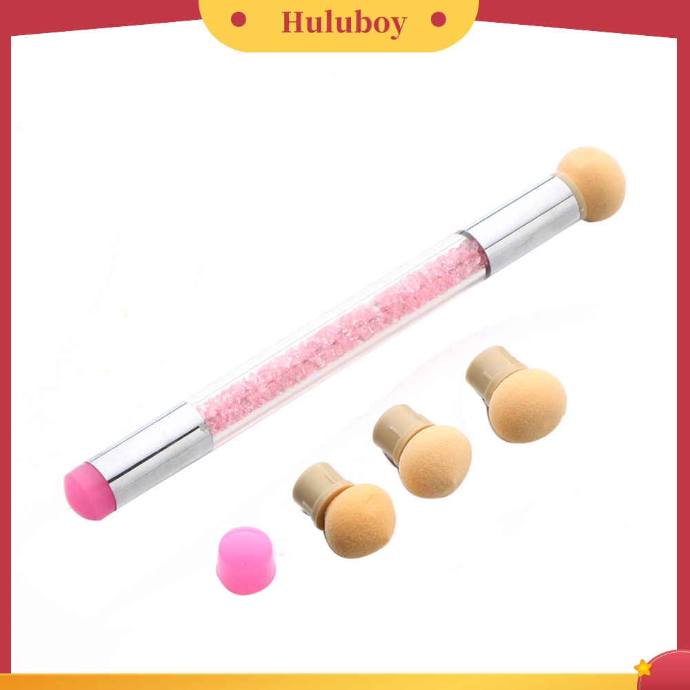 Huluboy Huluboy♡ Brush Spons Silikon Dua Sisi Untuk Shading / Melukis Kuku