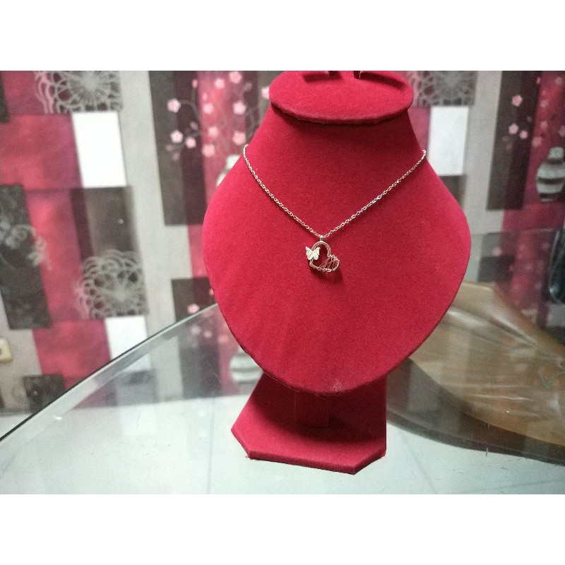 KALUNG TITANIUM MAINAN PERMATA PUTIH