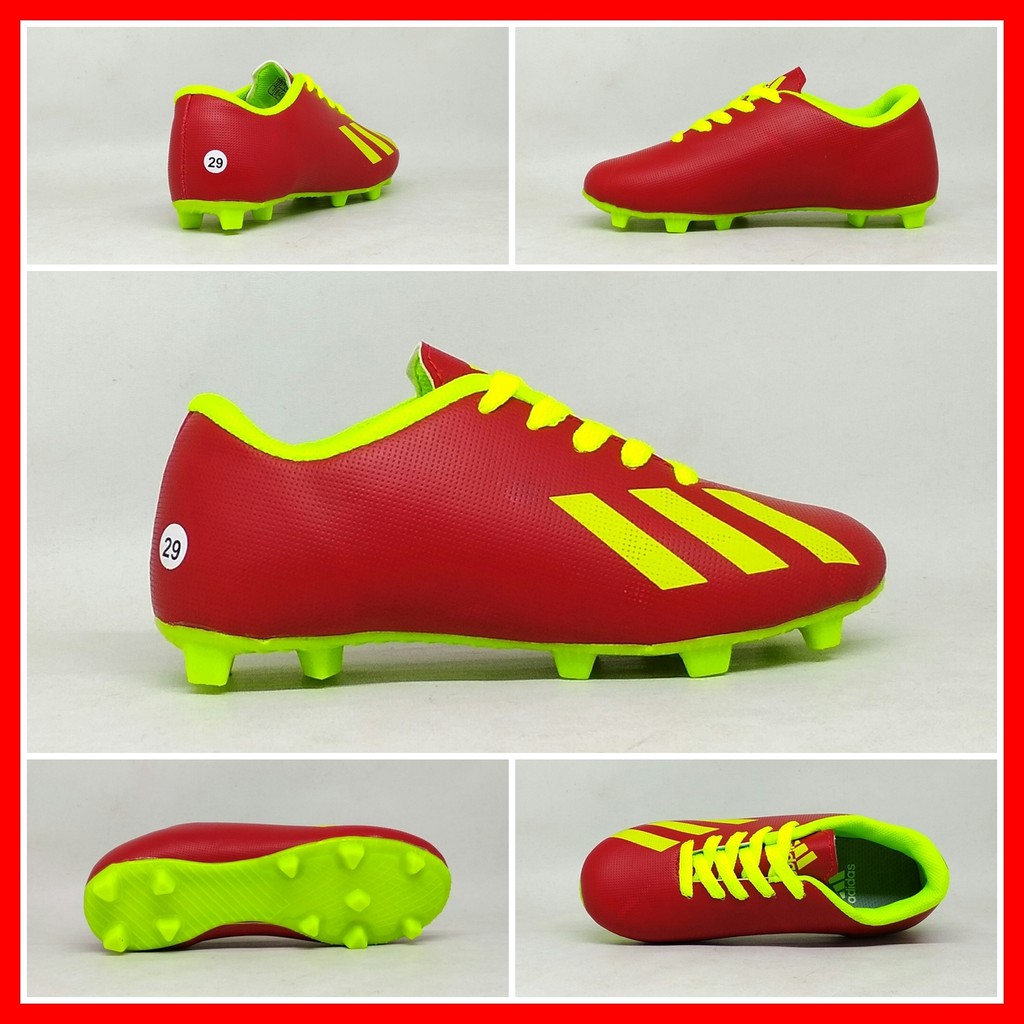 Sepatu Sepak Bola Anak Adidas X 18+ Merah List Hijau Baby