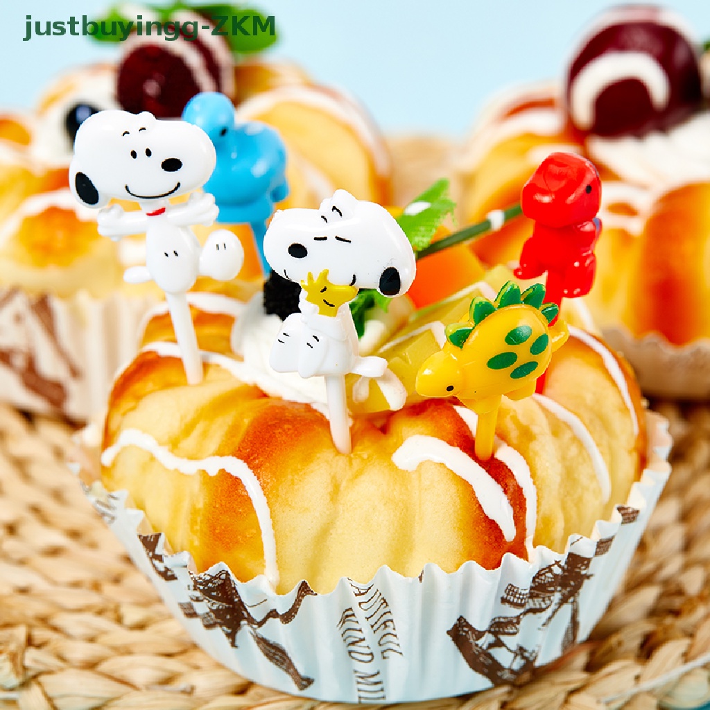 22pcs / Set Tusuk Gigi Buah / Dessert / Sandwich Desain Kartun