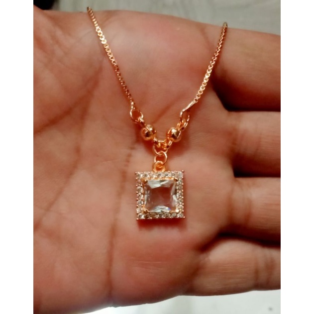 Dmk863. Kalung xuping wanita lapis emas dgn mata zircon ukuran 45 cm koye