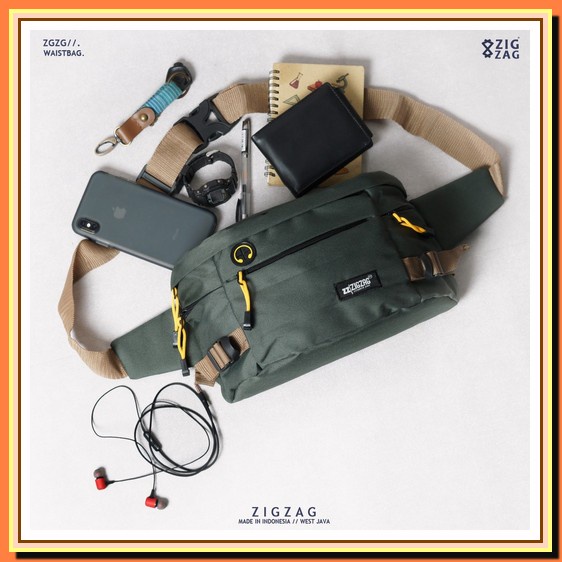 Waistbag Pria Dan Wanita Premium Buffback Mix Combo Waterproof Murah Zigzag Tas Waistbag Pria Arthur