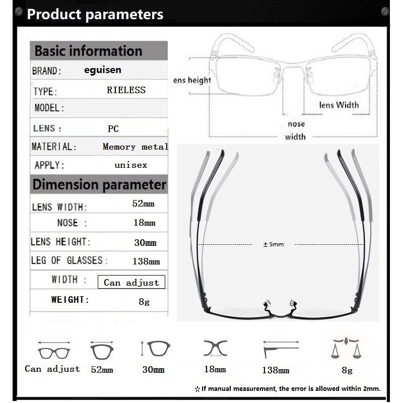 Frame Kacamata Frameless Titanium Ultra Light - JHY-295