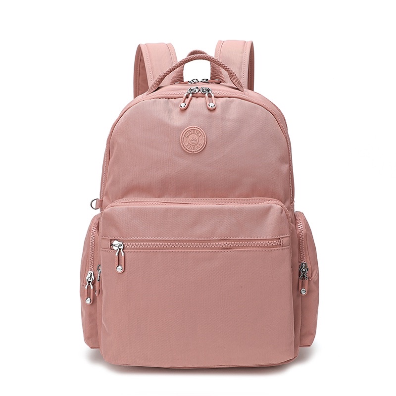 HARUICA BAG 80112 RANSEL - Backpack - Tas Ransel Laptop Sekolah Import High Quality-DustyPink
