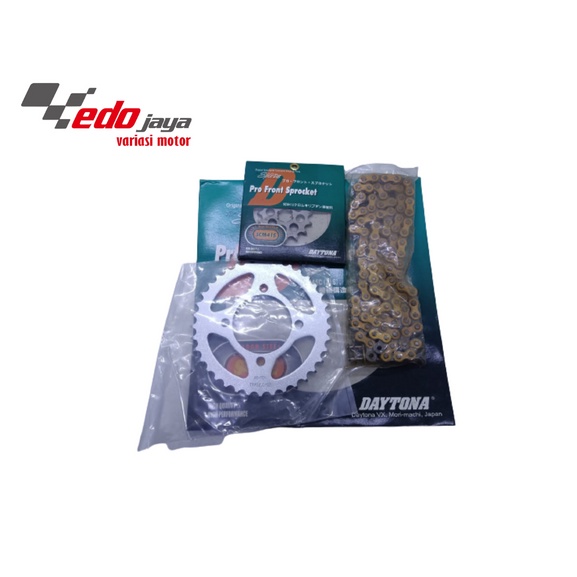 Gear Set Depan Belakang Rantai Gold Daytona Jupiter Mx Satria Fu