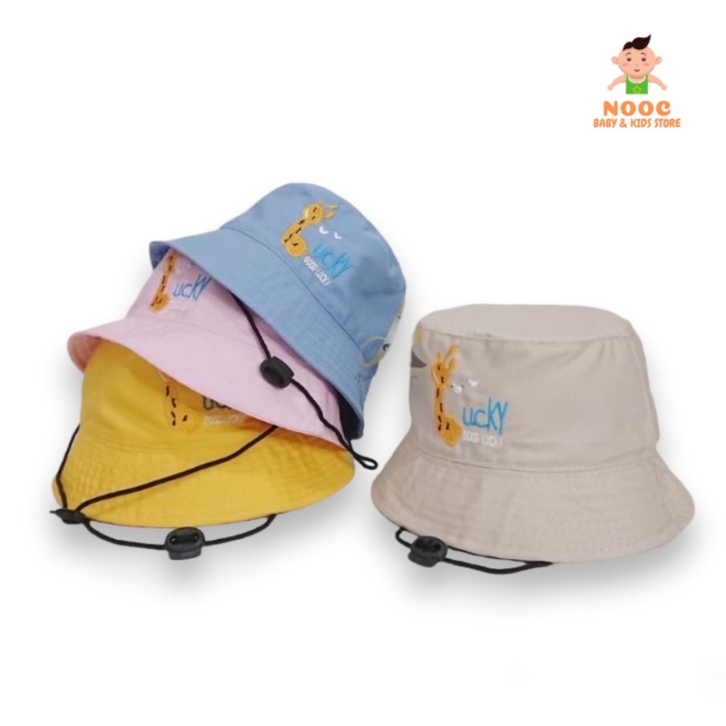 Topi Bucket Anak Bordir Jerapah Good Lucky / Bucket Anak