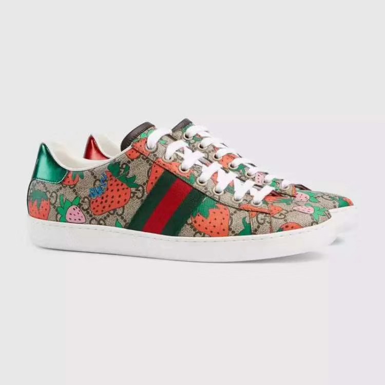 strawberry gucci sneakers
