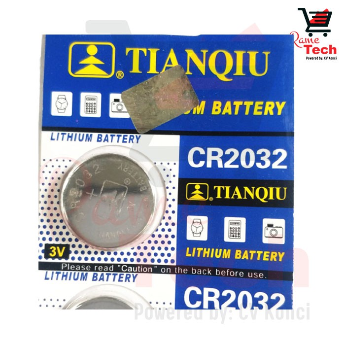 Baterai Jam Tangan Alkaline Tianqiu CR2032 3V All For Watch Battery Batrai Baterai Batray / isi 1 Bu