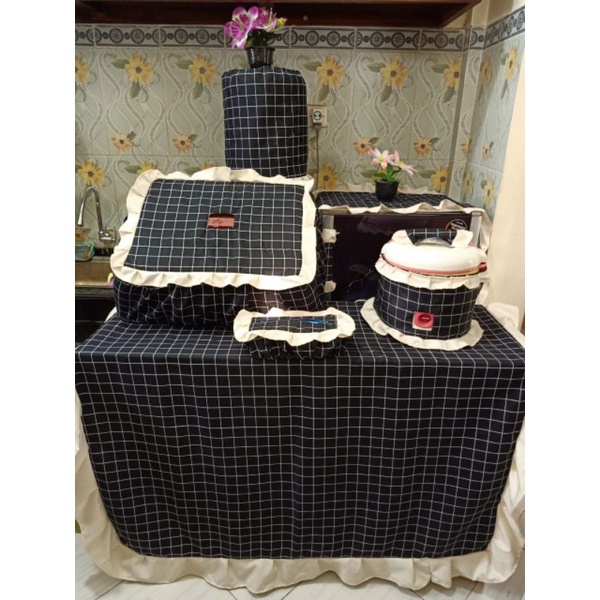 Kitchen Set Taplak Meja Makan Cover Kulkas Sarung Galon Tudung Saji