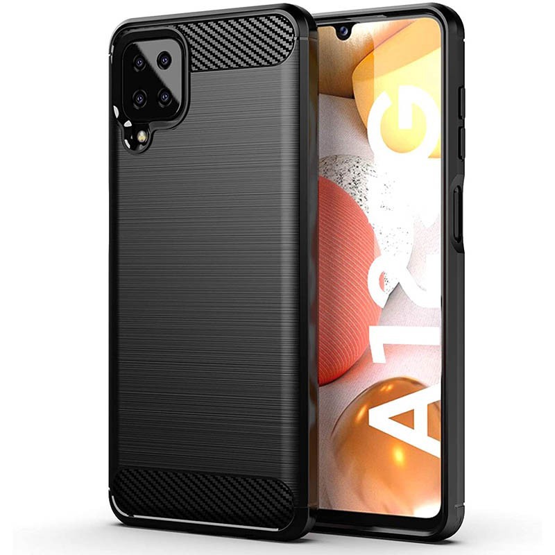 Case Premium SoftCase Samsung A12 Ipaky Carbon SoftCase Casing New 2021 (6.5 Inch)