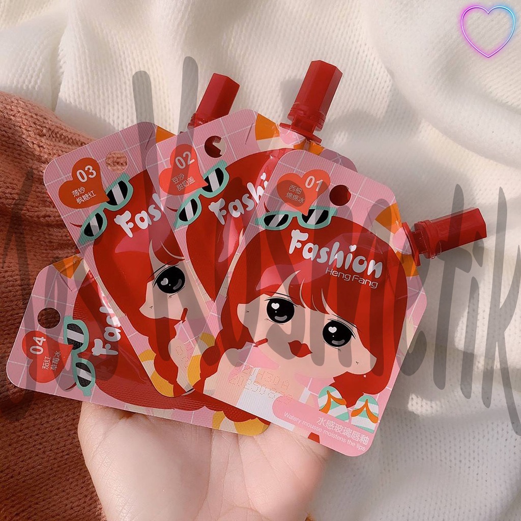 [LUSINAN] HengFang LipGloss Sachet Pink Biru / Grosir Kosmetik