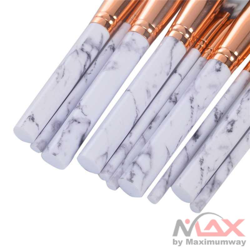 Kuas Brush Make Up 10 Set Marble Exclusive  Makeup Brushes Set Foundation Concealer Bronzer Blusher Face Powder Eyeliner Eyeshadow Lips Eyebrow Brush Makeup Tools 10PCS Marble Makeup Brushes Tool Set Cosmetic Powder Eye Shadow Foundation Blush Blending
