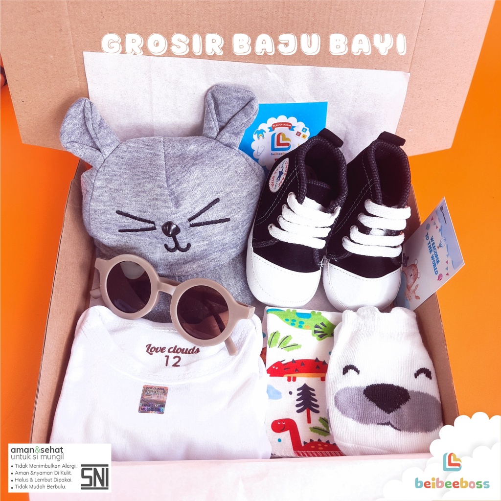 HAMPERS KADO BAYI LAKI LAKI DAN PEREMPUAN BABY GIFT-PAKET SUN PUTIH