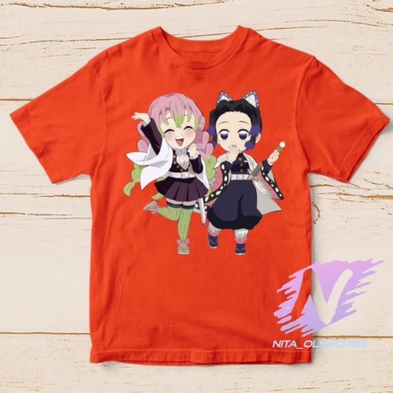 kaos pilar cinta dan shinobu kaos anak anime demon slayer